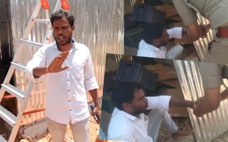 ತಹಶೀಲ್ದಾರ್, ಪೊಲೀಸರ ಎದುರೇ ಕಾಂಗ್ರೆಸ್ ಮುಖಂಡ ಆತ್ಮಹತ್ಯೆಗೆ ಯತ್ನ!