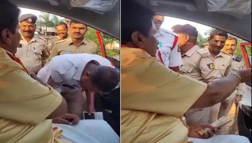 ಬಾಗಲಕೋಟೆ: ಸಮವಸ್ತ್ರದಲ್ಲೇ ಸ್ವಾಮೀಜಿ ಕಾಲಿಗೆ ಬಿದ್ದು ಹಣ ಸ್ವೀಕಾರ; 6 ಪೊಲೀಸರ ವರ್ಗಾವಣೆ