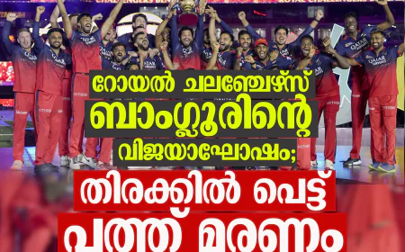 റോയല്‍ ചലഞ്ചേഴ്സ് ബാംഗ്ലൂരിന്റെ  വിജയാഘോഷം; തിരക്കില്‍ പെട്ട് പത്ത് മരണം