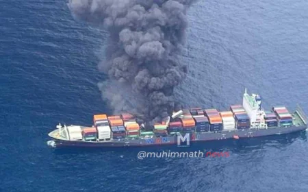 ಸಿಂಗಾಪುರ ಮೂಲದ ಕಂಟೈನರ್ ಹಡಗಿನಲ್ಲಿ ಬೆಂಕಿ ಅವಘಡ: ಗಾಯಾಳುಗಳಿಗೆ ಮಂಗಳೂರಿನಲ್ಲಿ ಚಿಕಿತ್ಸೆ