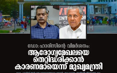 ഡോ: ഹാരിസിന്റെ വിമര്‍ശനം ആരോഗ്യമേഖലയെ തെറ്റിദ്ധരിക്കാന്‍ കാരണമായെന്ന് മുഖ്യമന്ത്രി