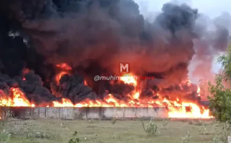 ತಮಿಳುನಾಡು: ಡೀಸೆಲ್ ಸಾಗಿಸುತ್ತಿದ್ದ ಗೂಡ್ಸ್​ ರೈಲು ಬೆಂಕಿಗಾಹುತಿ