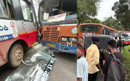 KSRTC ಬಸ್‌ಗಳ ನಡುವೆ ಮುಖಾಮುಖಿ ಡಿಕ್ಕಿ: ಹಲವು ಪ್ರಯಾಣಿಕರಿಗೆ ಗಾಯ