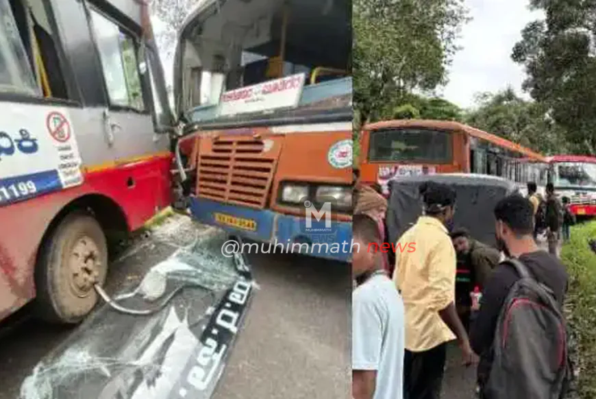 KSRTC ಬಸ್‌ಗಳ ನಡುವೆ ಮುಖಾಮುಖಿ ಡಿಕ್ಕಿ: ಹಲವು ಪ್ರಯಾಣಿಕರಿಗೆ ಗಾಯ