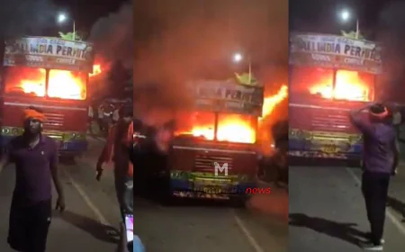 ಬೆಳಗಾವಿ | ಗೋಮಾಂಸ ಮಾರಾಟ ಶಂಕಿಸಿ ಲಾರಿಗೆ ಬೆಂಕಿ ಇಟ್ಟ ವಿಹಿಂಪ, ಬಜರಂಗದಳ ಕಾರ್ಯಕರ್ತರು