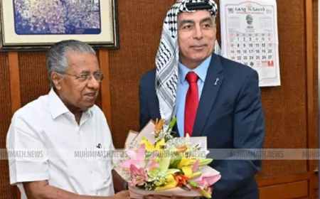 പലസ്തീൻ അംബാസിഡറുമായി കൂടിക്കാഴ്ച നടത്തി മുഖ്യമന്ത്രി