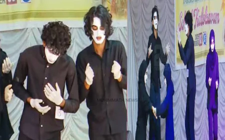 കുമ്പള ഗവ.ഹയർ സെക്കൻഡറി സ്‌കൂളിൽ  അധ്യാപകർ തടഞ്ഞ പലസ്തീൻ മൈം വീണ്ടും അവതരിപ്പിച്ചു