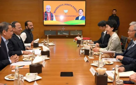 ಬಿಜೆಪಿ ಪ್ರಧಾನ ಕಚೇರಿಯಲ್ಲಿ ಚೀನಾ ಕಮ್ಯುನಿಸ್ಟ್ ಪಕ್ಷದ ಪ್ರತಿನಿಧಿಗಳು; ಆರ್.ಎಸ್.ಎಸ್ ನಾಯಕರೊಂದಿಗೂ ಭೇಟಿ