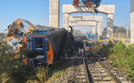 ಥೈಲ್ಯಾಂಡ್‌ನಲ್ಲಿ ಭೀಕರ ರೈಲು ದುರಂತ: ಚಲಿಸುತ್ತಿದ್ದ ರೈಲಿನ ಮೇಲೆ ಕ್ರೇನ್ ಉರುಳಿ 22 ಮಂದಿ ದುರ್ಮರಣ