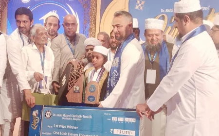 ദേശീയ ഖിറാഅത്ത് മത്സരം: കാസർകോട് പട്ല മശ്രിക്കുൽ ഉലൂം വിദ്യാർത്ഥി ഉമർ മുഖ്താറിന് ഒന്നാം സ്ഥാനം