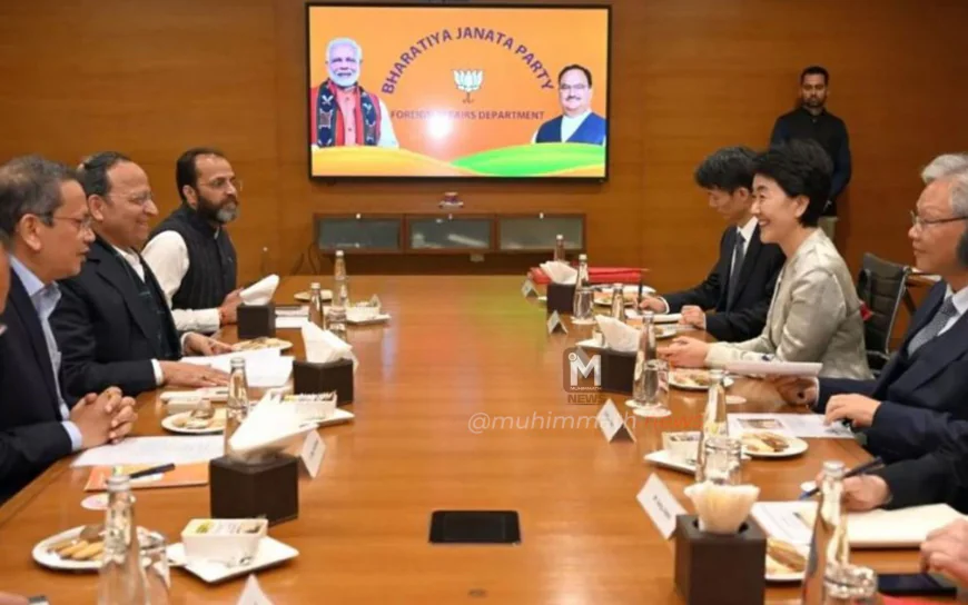 ಬಿಜೆಪಿ ಪ್ರಧಾನ ಕಚೇರಿಯಲ್ಲಿ ಚೀನಾ ಕಮ್ಯುನಿಸ್ಟ್ ಪಕ್ಷದ ಪ್ರತಿನಿಧಿಗಳು; ಆರ್.ಎಸ್.ಎಸ್ ನಾಯಕರೊಂದಿಗೂ ಭೇಟಿ