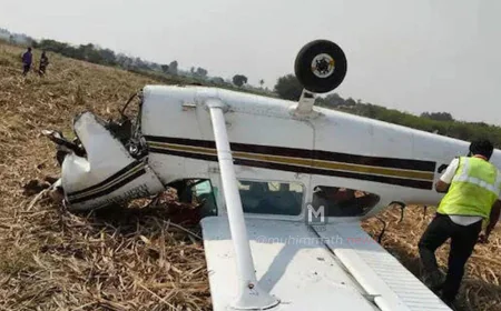 ಖಾಸಗಿ ತರಬೇತಿ ವಿಮಾನ ಪತನ; ಕ್ಯಾಪ್ಟನ್ ಮತ್ತು ಟ್ರೈನಿ ಪೈಲಟ್‌ಗೆ ಗಂಭೀರ ಗಾಯ