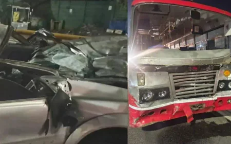 കര്‍ണാടകയിൽ ബസ്സും കാറും കൂട്ടിയിടിച്ച് അഞ്ചുപേര്‍ക്ക് ദാരുണാന്ത്യം