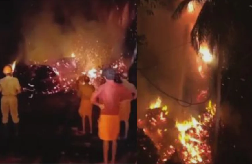 മുള്ളേരിയ കോട്ടൂർ കയർ ഫാക്ടറിയിലെ തീപിടിത്തം; നഷ്ടം ലക്ഷങ്ങൾ