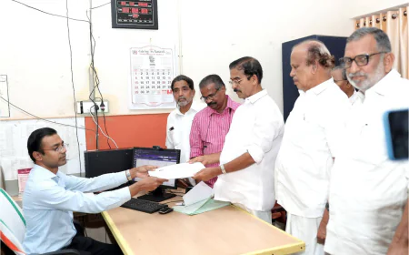 ഉദുമ നിയോജക മണ്ഡലം എൽ.ഡി.എഫ് സ്ഥാനാർത്ഥി സി.എച്ച് കുഞ്ഞമ്പു നാമനിർദേശ പത്രിക സമർപ്പിച്ചു