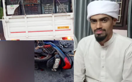 ബന്തിയോട് ദേശീയപാതയിൽ നിർത്തിയിട്ടിരുന്ന പിക്കപ്പിന് പിന്നിൽ ബൈക്കിടിച്ച് യുവ പണ്ഡിതൻ മരിച്ചു