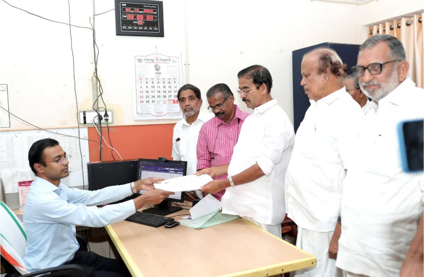 ഉദുമ നിയോജക മണ്ഡലം എൽ.ഡി.എഫ് സ്ഥാനാർത്ഥി സി.എച്ച് കുഞ്ഞമ്പു നാമനിർദേശ പത്രിക സമർപ്പിച്ചു