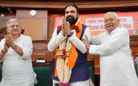 ബീഹാർ മുഖ്യമന്ത്രിയായി സാമ്രാട്ട് ചൗധരി സത്യപ്രതിജ്ഞ ചെയ്ത് അധികാരമേറ്റു