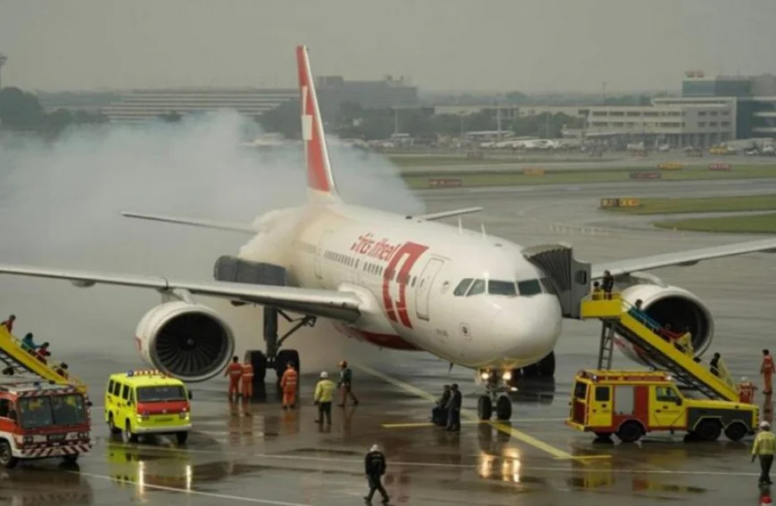 ഡല്‍ഹി അന്താരാഷ്ട്ര വിമാനത്താവളത്തിൽ ടേക്ക് ഓഫിനിടെ വിമാനത്തിന് തീപിടിച്ചു 