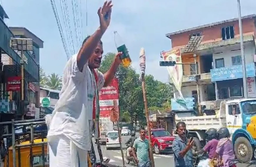 മുഖ്യമന്ത്രി സ്ഥാനം; പെട്രോള്‍ ദേഹത്തൊഴിച്ച് പ്രതിഷേധവുമായി കോണ്‍ഗ്രസ് പ്രവര്‍ത്തകൻ