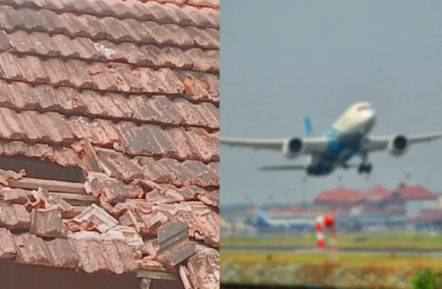 നെടുമ്പാശ്ശേരിയിൽ വിമാനം താഴ്ന്നു പറന്നു; വീടിന്റെ മേൽക്കൂര തകർന്നു