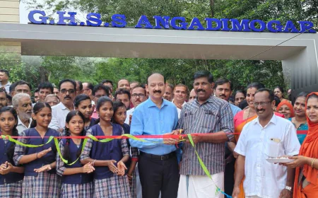 അംഗഡിമുഗർ സ്കൂളിലെ കെ എസ് സ്മാരക പ്രവേശന കവാടം ഉദ്ഘാടനം ചെയ്തു