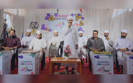 അക്ഷര മുറ്റത്തേക്ക് ആവേശവുമായി കുരുന്നുകൾ; മുഹിമ്മാത്ത് കിഡ്‌സ് സ്കൂൾ 'അലിഫ് ഡേ' പ്രൗഢമായി