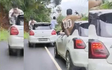 റാണിപുരം റോഡിൽ  യുവാക്കളുടെ സാഹസികയാത്ര; കേസെടുത്ത് പൊലീസ്