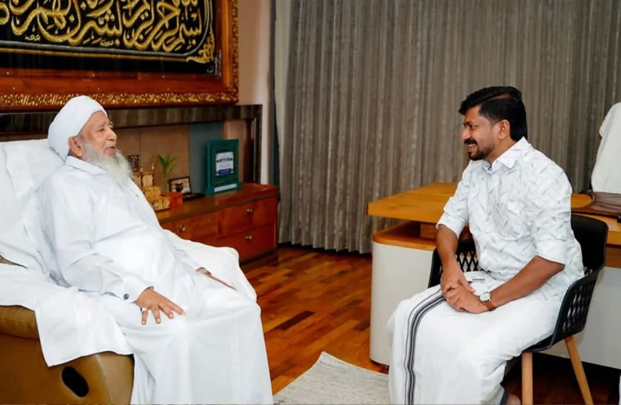 മന്ത്രി ഒ ജെ ജനീഷ് കാന്തപുരം ഉസ്താദുമായി കൂടിക്കാഴ്ച നടത്തി