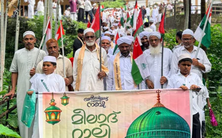 സ്നേഹവും സൗഹാർദ്ദവും വിളംബരം ചെയ്ത് ചള്ളങ്കയം ജമാഅത്ത് മീലാദ് റാലി ശ്രദ്ധേയമായി