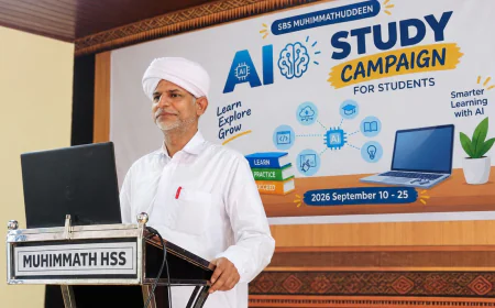 'ഡിസ്ക്കവർ ദി ഫ്യൂച്ചർ': മുഹിമ്മാത്തുദ്ധീൻ മദ്റസയിൽ എഐ ക്യാമ്പയിന് തുടക്കമായി