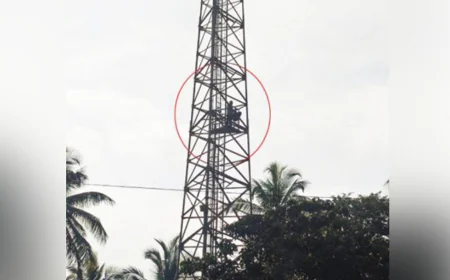 ബദിയഡുക്കയിൽ ബിഎസ്എൻഎൽ ടവറിൽ കയറി യുവാവിന്റെ ആത്മഹത്യാഭീഷണി
