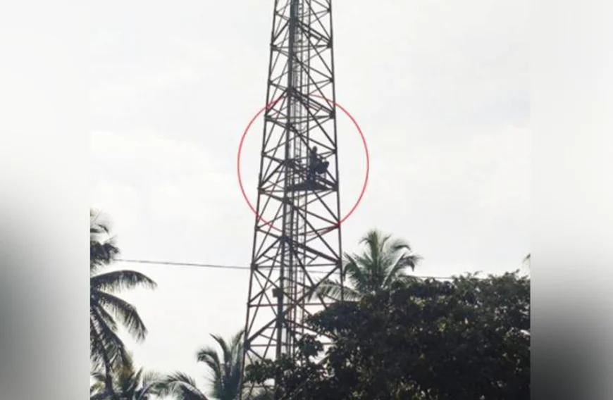 ബദിയഡുക്കയിൽ ബിഎസ്എൻഎൽ ടവറിൽ കയറി യുവാവിന്റെ ആത്മഹത്യാഭീഷണി