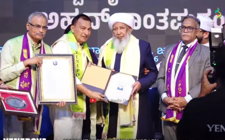 യേനപ്പോയ സർവ്വകലാശാല ഓണററി ഡോക്ടറേറ്റ് കാന്തപുരം എ പി അബൂബക്കർ മുസ്ലിയാർക്ക് സമർപ്പിച്ചു